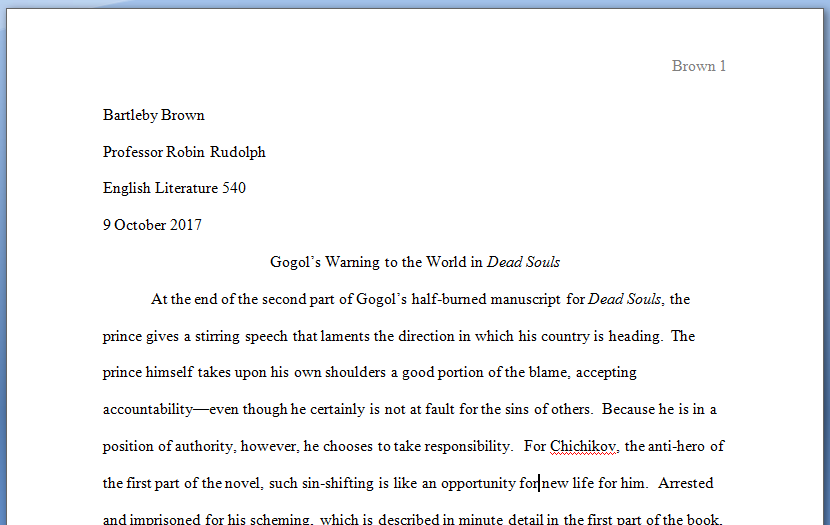 essay titles underlined